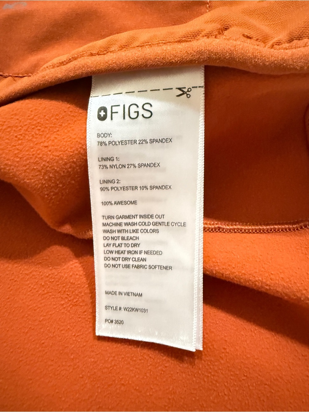 Figs Women’s On Shift CounterKnit full zip jacket in burnt orange size M - Picture 6 of 6